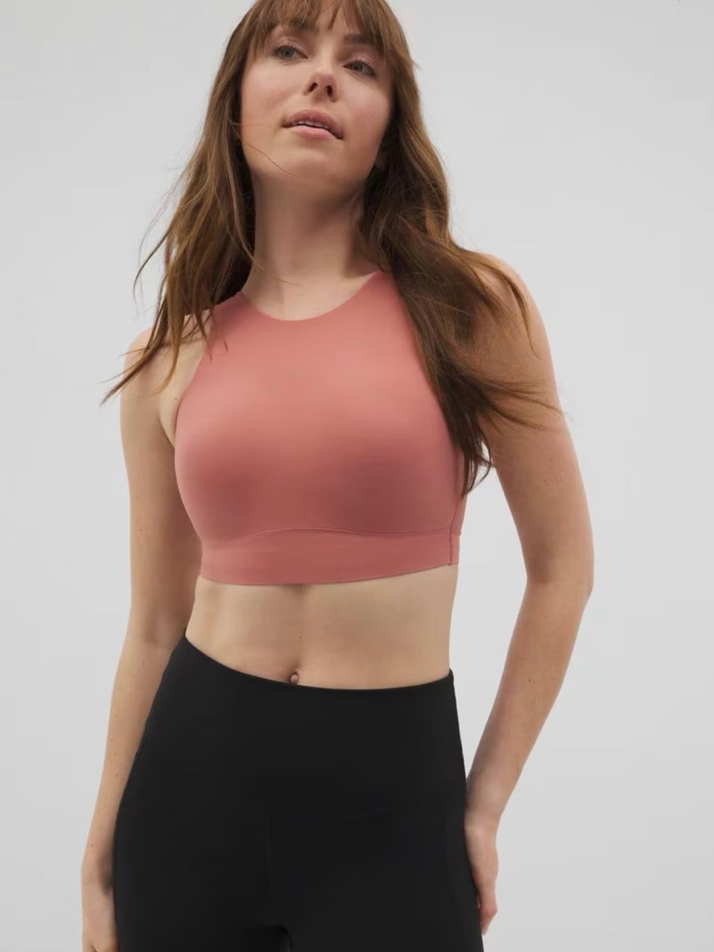 EUC Soma High-Neck Sports Bra in Clay Rose